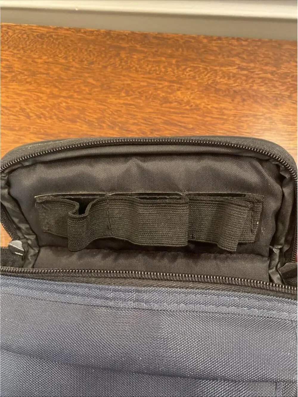 Vintage Navy Fuji Fujifilm Camera Bag w/ Adjustable Strap Exterior Pocket 8x7x3